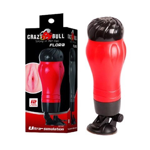 Âm đạo giả dính tường 12 tần số rung - Crazy Bull Red Flora