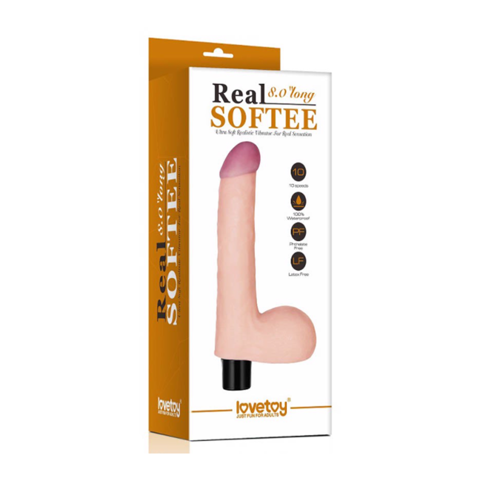 Dương vật giả có bìu rung 10 chế độ pin - Lovetoy Real Softee