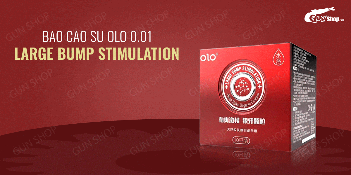 Bao cao su OLO siêu mỏng 0.01 Large Bump 10 cái tỏa nhiệt