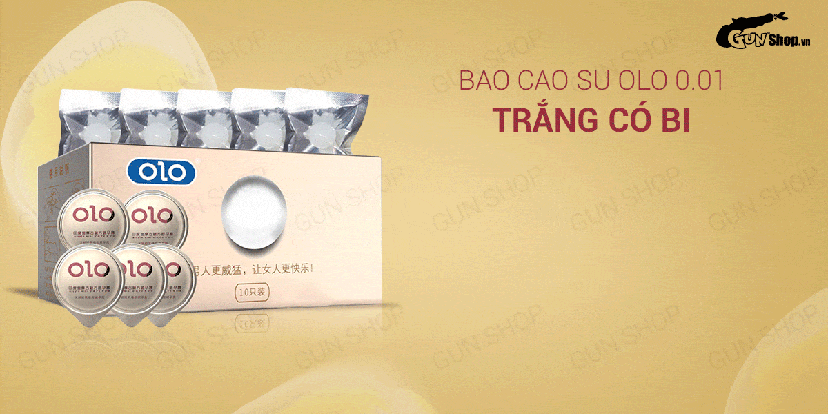  Shop bán Bao cao su OLO 0.01 Trắng có bi - Siêu mỏng bi tăng kích thước 1.5cm - Hộp 5 cái tốt nhất
