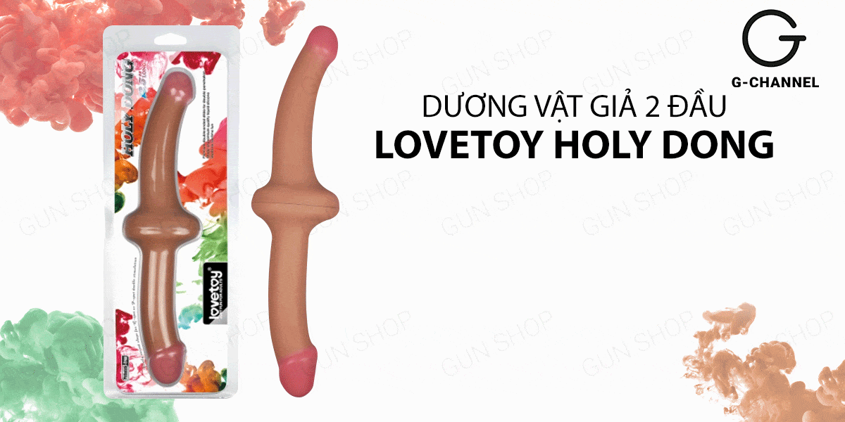 Dương vật giả 2 đầu rung uốn cong đa chiều Lovetoy Holy Dong kích thích đôi