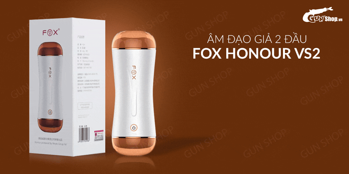 Máy thủ dâm 2 đầu rung rên sạc Fox Honour VS2 đa chức năng