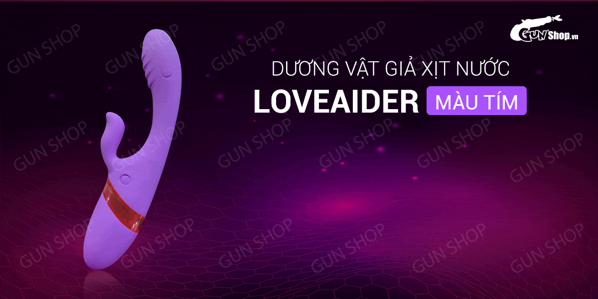 Dương vật giả xịt nước 7 chế độ rung Loveaider tím - Sextoy kích thích