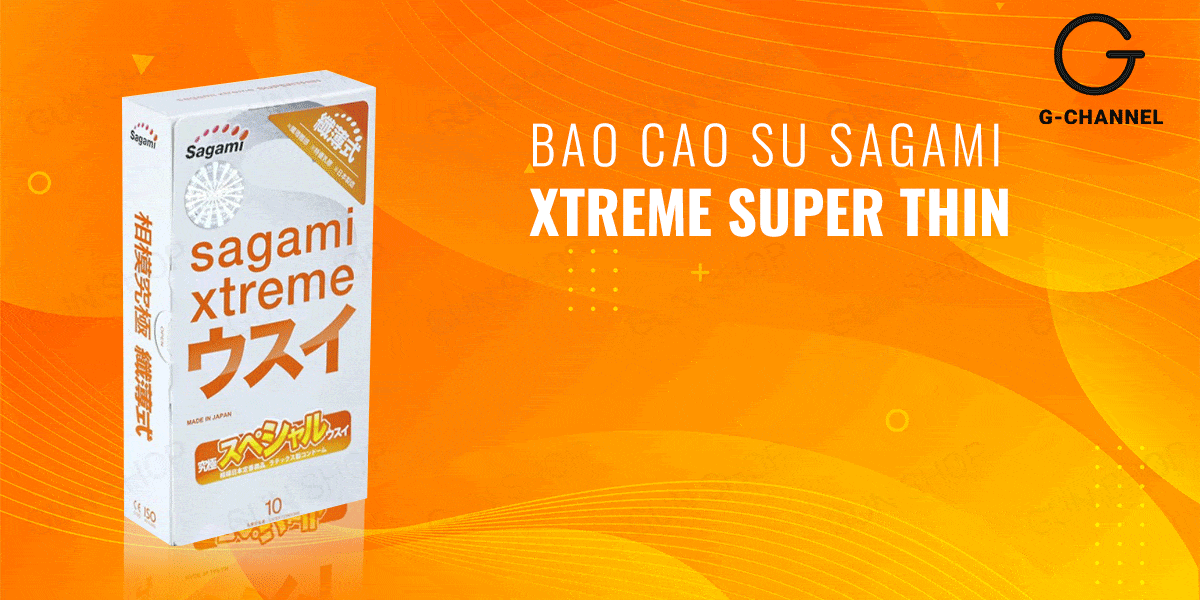 Bao cao su Sagami Xtreme Siêu mỏng 0.03mm Hộp 10 cái Khuyến mãi