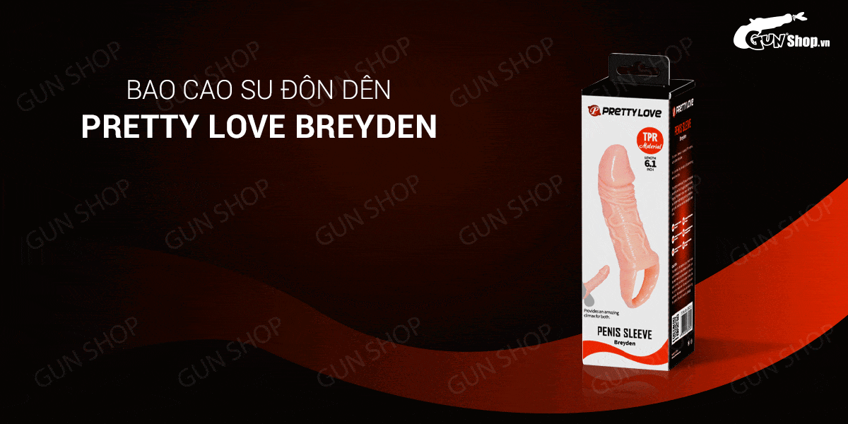 Bao cao su đôn dên tăng kích thước Pretty Love Breyden dây đeo hấp dẫn