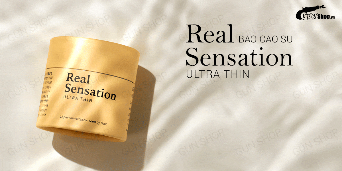 Bao cao su Real Sensation siêu mỏng hộp 12 cái khuyến mãi