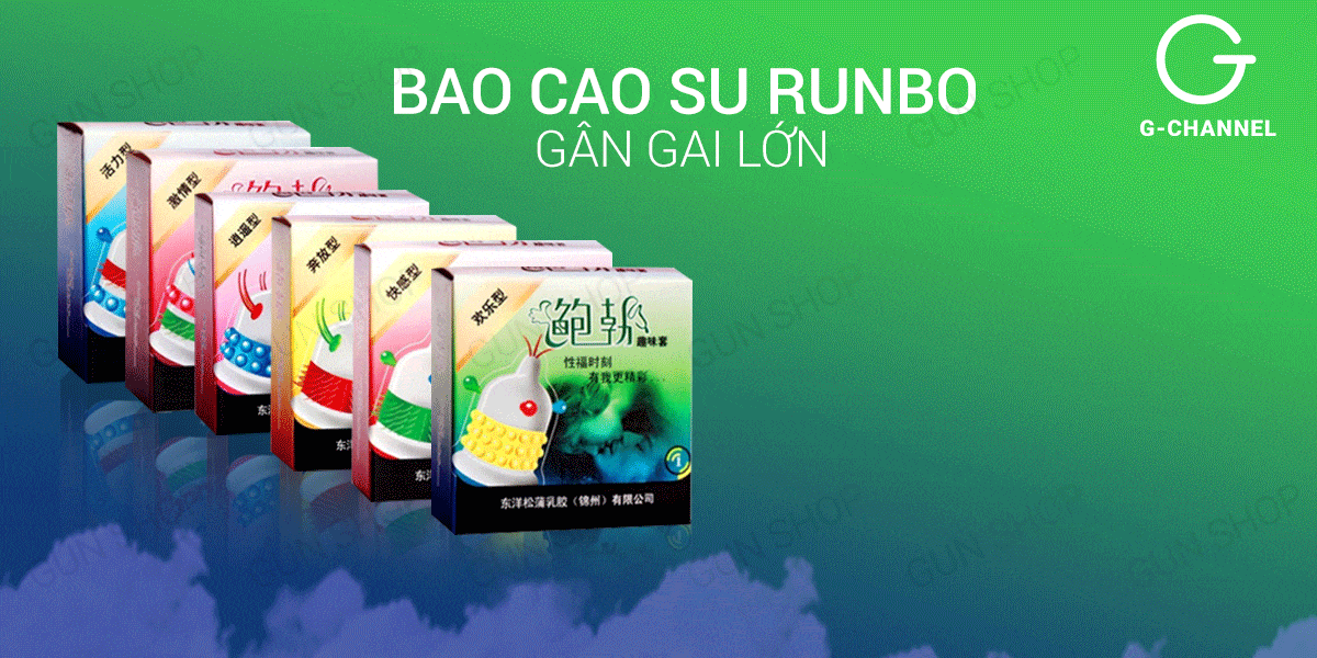 Bộ 3 bao cao su Runbo gân gai lớn kích thích cực đỉnh an toàn