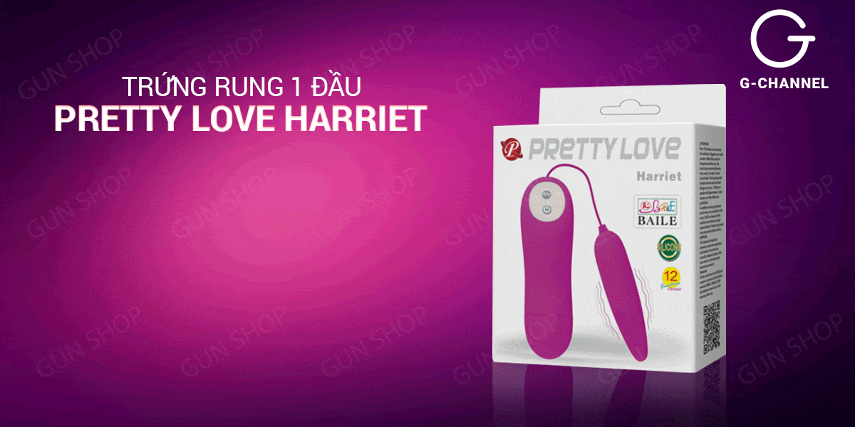 Trứng rung 12 chế độ 1 đầu pin AAA Pretty Love Harriet kích thích điểm G