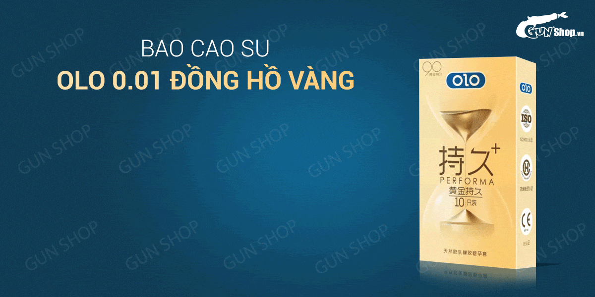 Bao cao su OLO 0.01 Đồng Hồ Vàng kéo dài thời gian Hộp 10 cái bán chạy