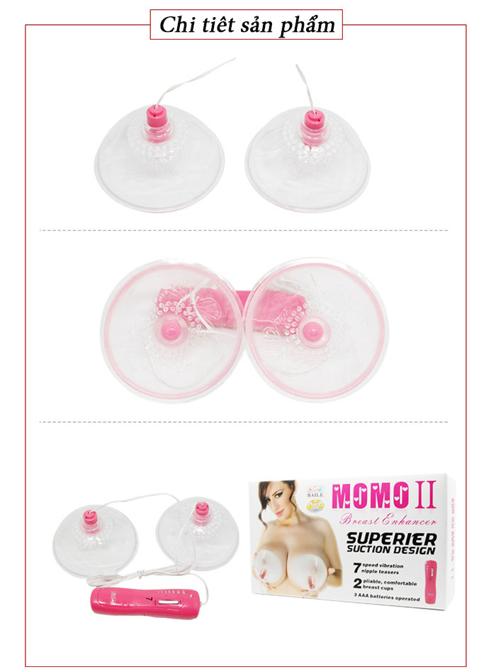 Máy Massage Nhũ Hoa Cao Cấp Momo Rung Xoay Tăng Kích Thước
