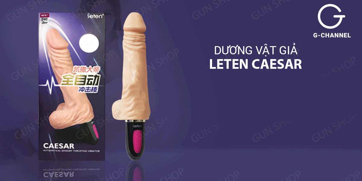 Dương vật giả Leten Caesar rung thụt tự động sưởi ấm cao cấp