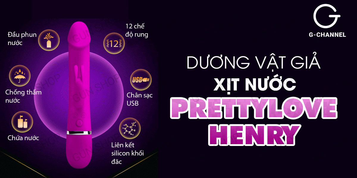 Đồ chơi người lớn Pretty Love Henry sạc điện 12 chế độ rung mạnh