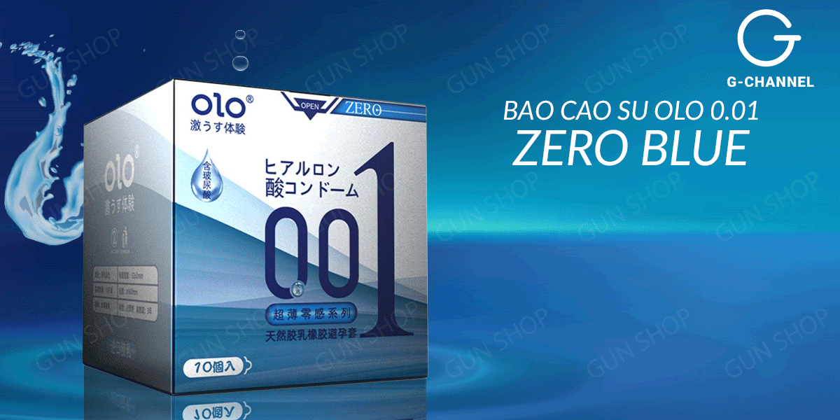 Bao cao su OLO 0.01 Zero Blue siêu mỏng gel nhiều hộp 10 cái giá tốt