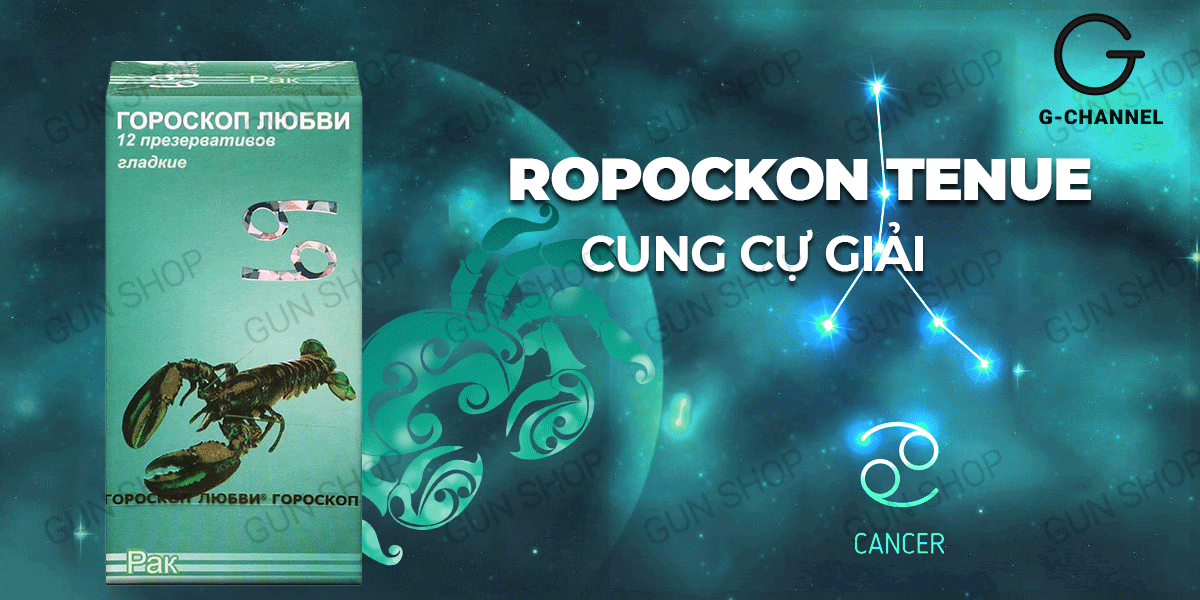 Bao cao su Ropockon Cung Cự Giải Mỏng 0.03mm Hương Dâu An Toàn Hấp Dẫn 12 cái