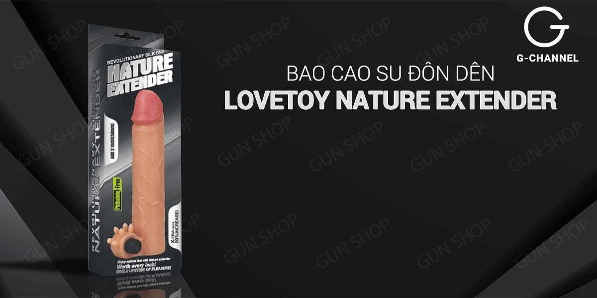 Lovetoy Nature Extender bao cao su đôn dên rung mê ly tăng 38mm