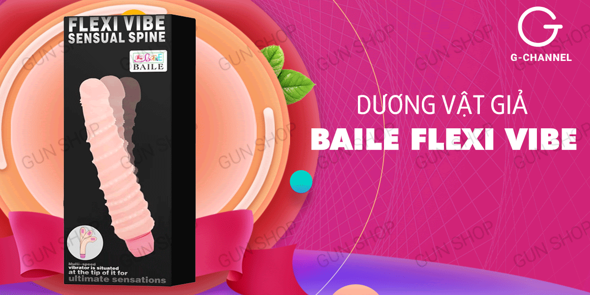 Dương vật giả Baile Flexi Vibe đa tần số rung uốn xoay pin sạc