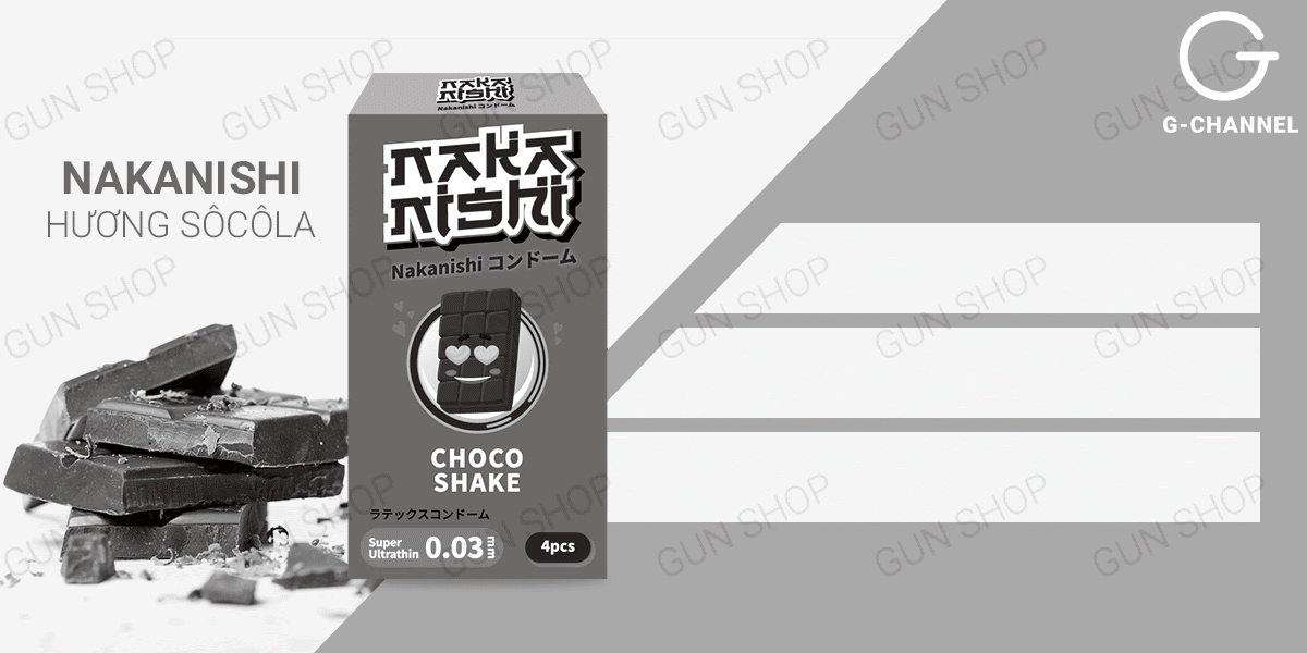 Bao cao su Nakanishi siêu mỏng 0.03mm hương chocolate - Đam mê