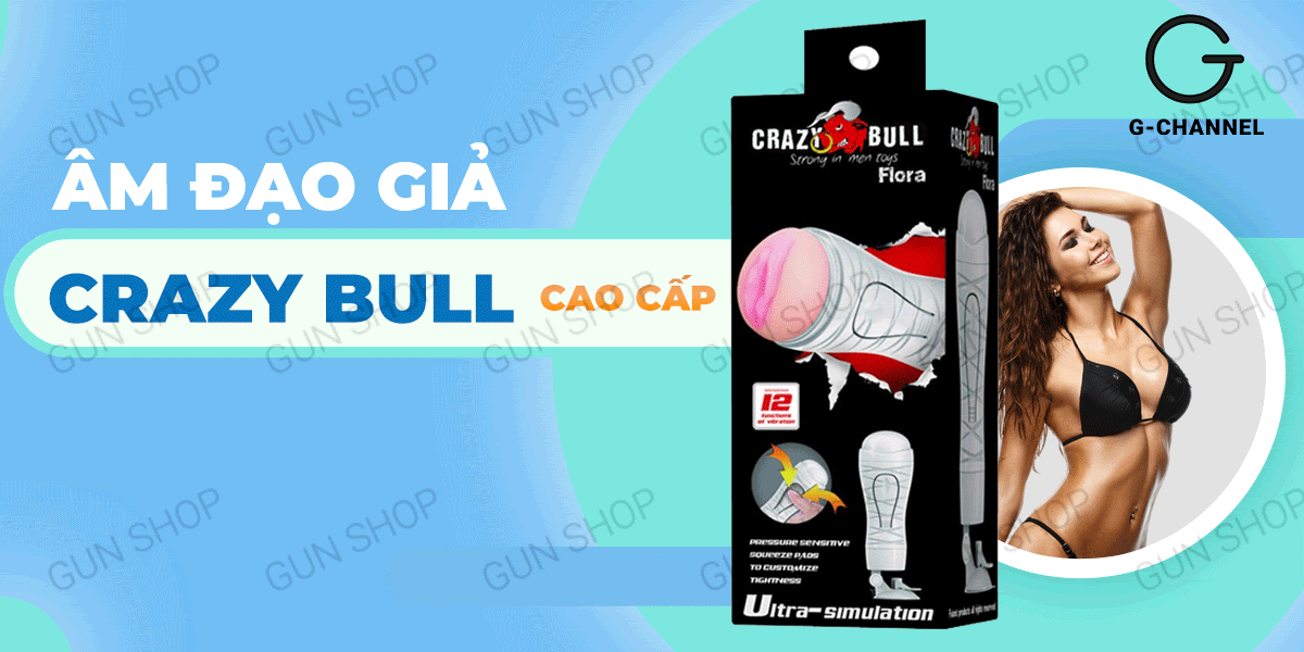 Âm đạo giả 12 tần số rung sạc cao cấp Crazy Bull White Flora