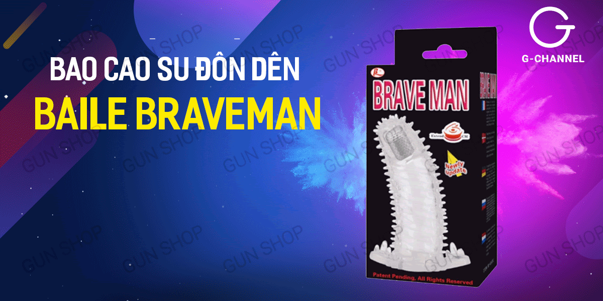 Bao cao su đôn dên Baile Braveman rung đầu dương vật tăng khoái cảm