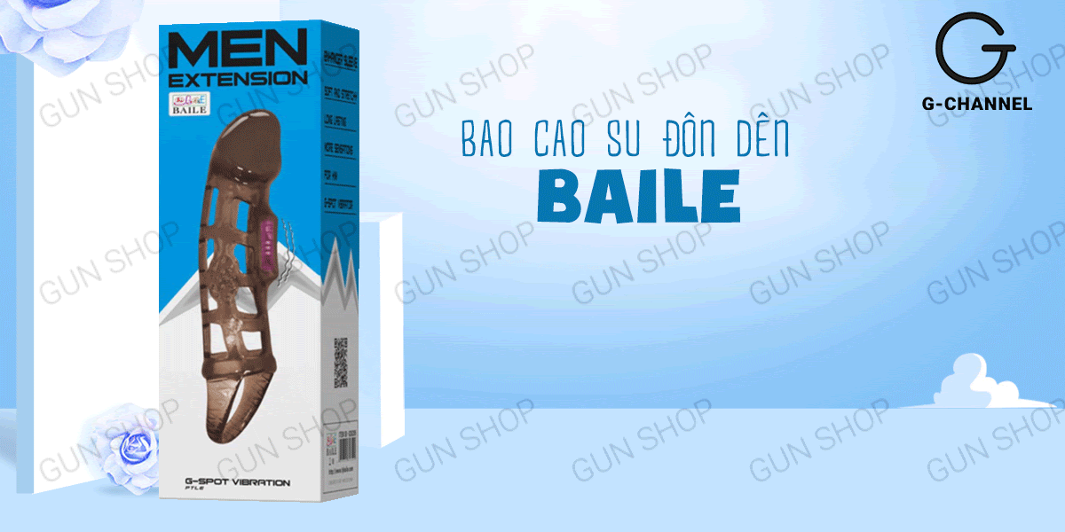 Bao cao su đôn dên Baile đen tăng kích thước rung mạnh mẽ an toàn
