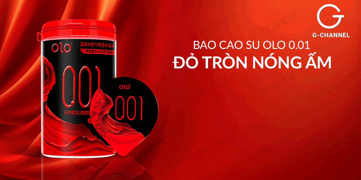 Bao cao su OLO 0.01 Đỏ siêu mỏng kích thích đam mê hộp 10 cái