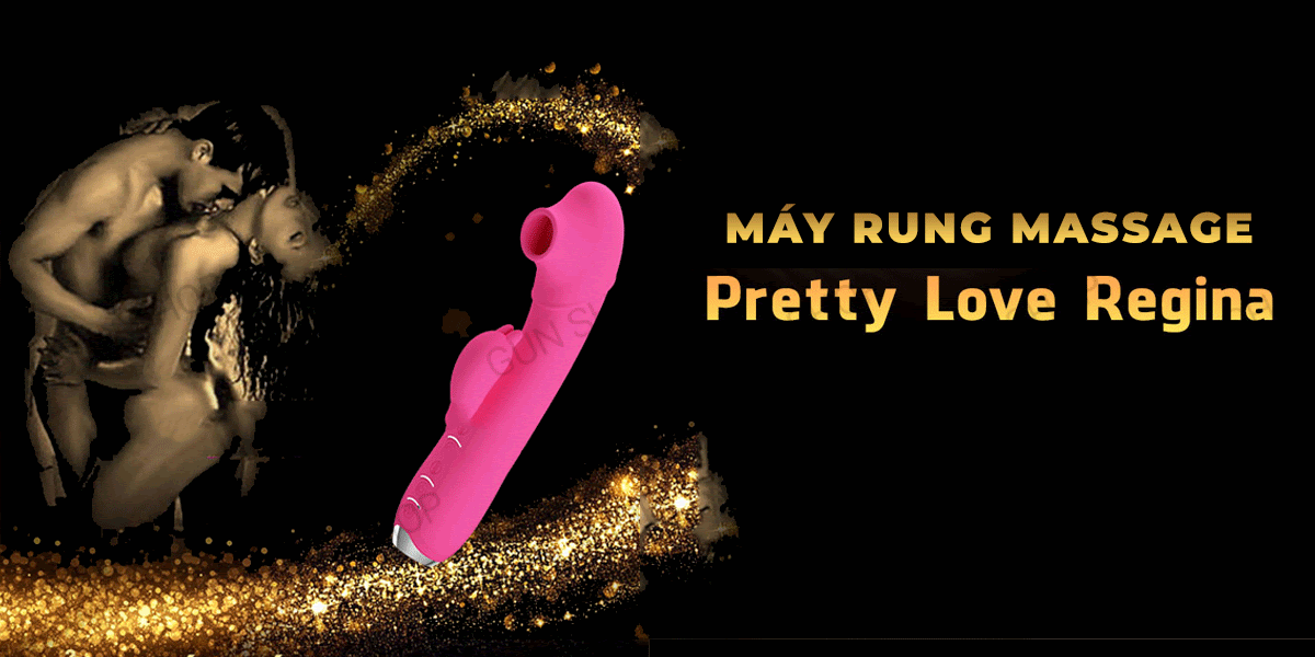 Máy rung massage 2 đầu Pretty Love Regina sạc điện kích thích đỉnh