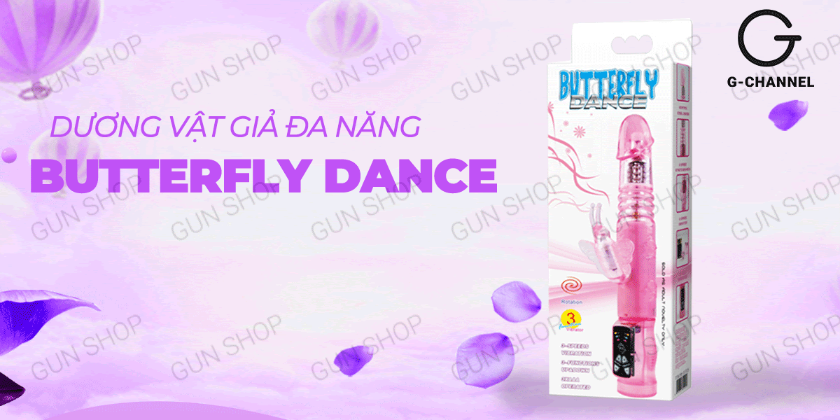 Dương vật giả rung thụt 3 chế độ Butterfly Dance siêu thật