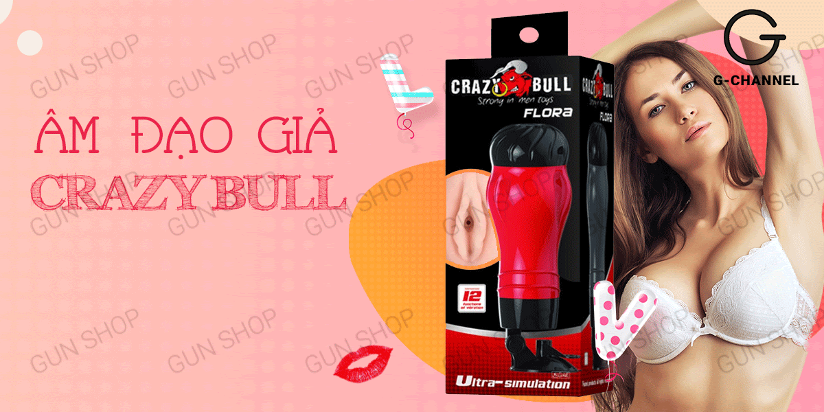 Âm đạo giả dính tường 12 tần số rung mạnh mượt Crazy Bull