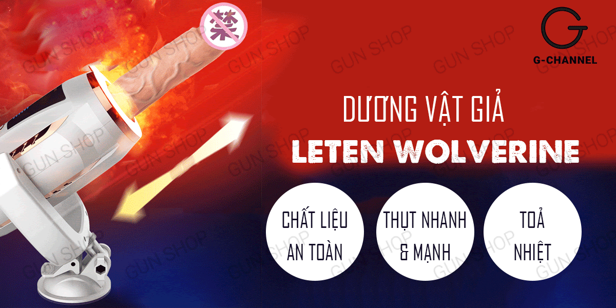 Dương vật giả Leten Wolverine siêu mềm xoay 360 độ thụt mạnh
