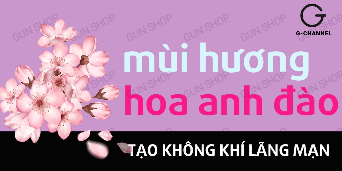 Bao cao su Kimono Hồng siêu mỏng 0.03mm hương anh đào thơm lâu hộp 12