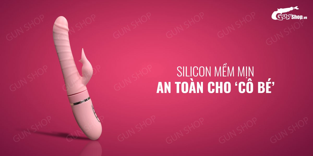 Dương vật giả tự động rung thụt+lưỡi liếm, sạc nhanh cao cấp