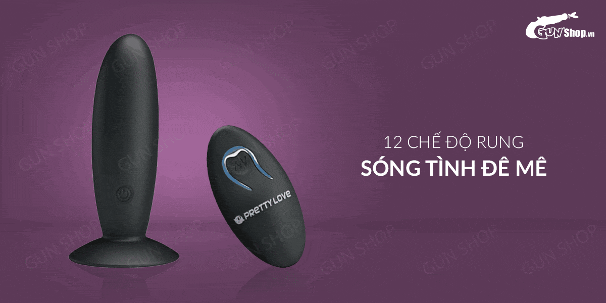 Kho sỉ Que rung kích thích hậu môn 12 chế độ rung điều khiển từ xa dùng sạc - Pretty Love Remote chính hãng