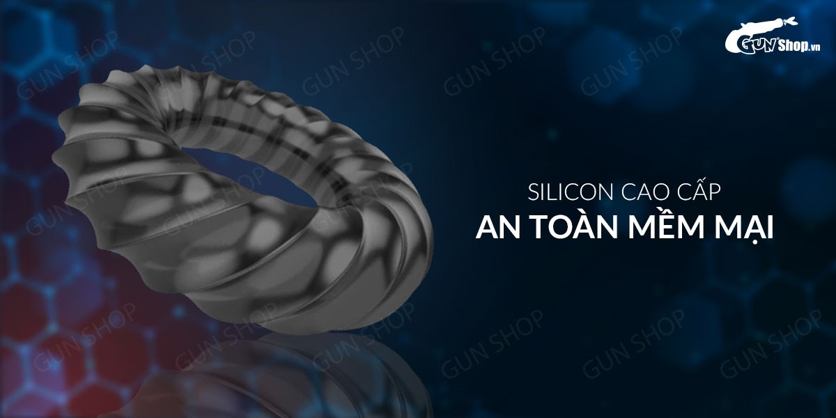 Vòng đeo dương vật Cock Ring Đen 3D Kéo dài thời gian xuất tinh nhanh