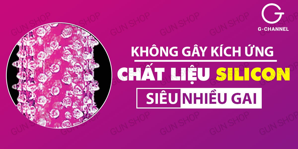 Bao cao su đôn dên Crytal Sleeve silicon gai mềm tăng khoái cảm