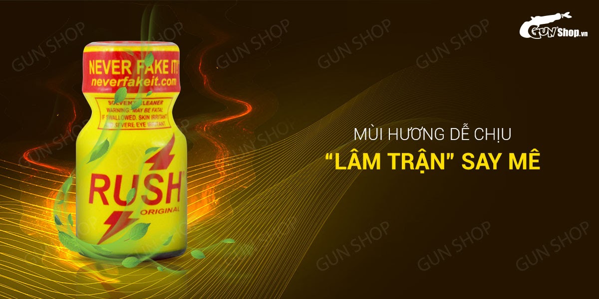 Popper Rush Original Yellow 10ml Mỹ chính hãng tăng khoái cảm cực đỉnh