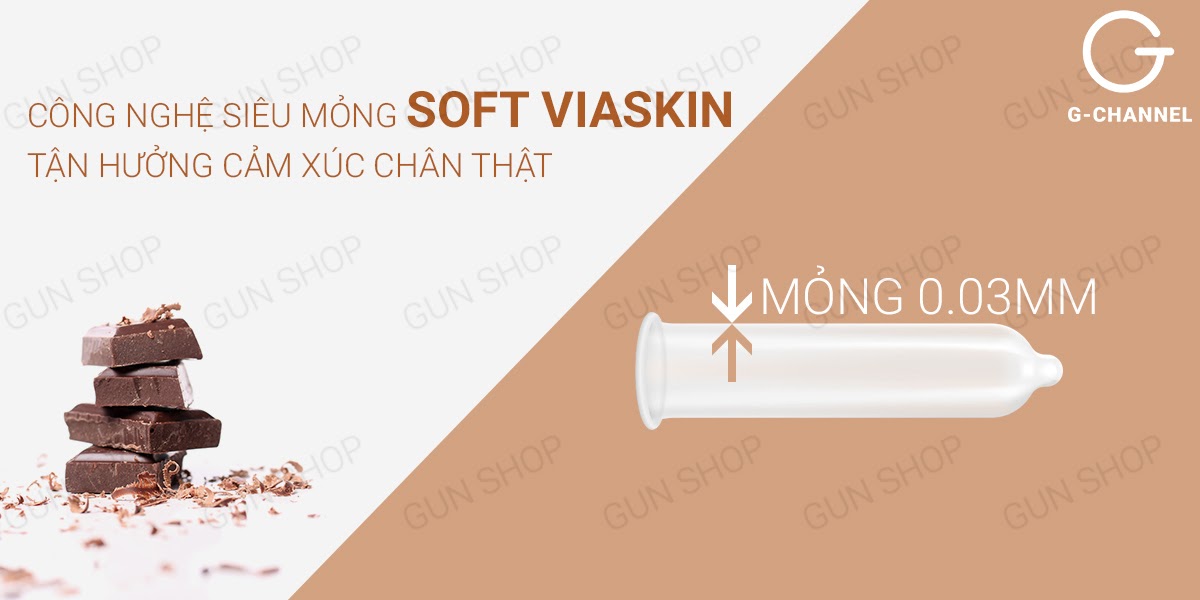 Bao cao su Nakanishi siêu mỏng 0.03mm hương chocolate - Đam mê