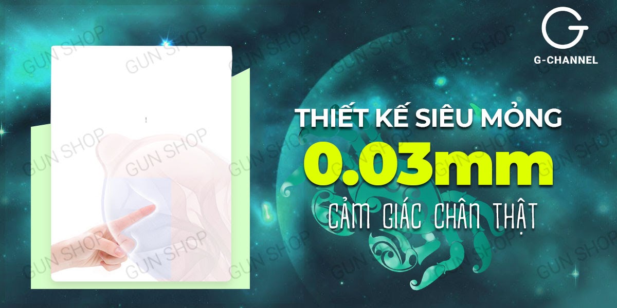 Bao cao su Ropockon Cung Cự Giải Mỏng 0.03mm Hương Dâu An Toàn Hấp Dẫn 12 cái