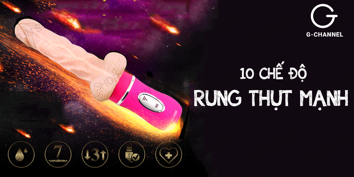 Dương vật giả Ailighter rung thụt toả nhiệt silicon mềm mại