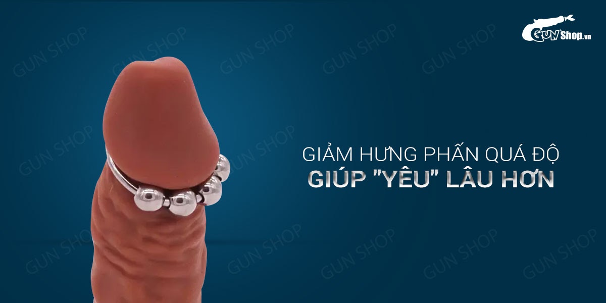 Vòng đeo dương vật inox 4 bi kéo dài thời gian tăng khoái cảm