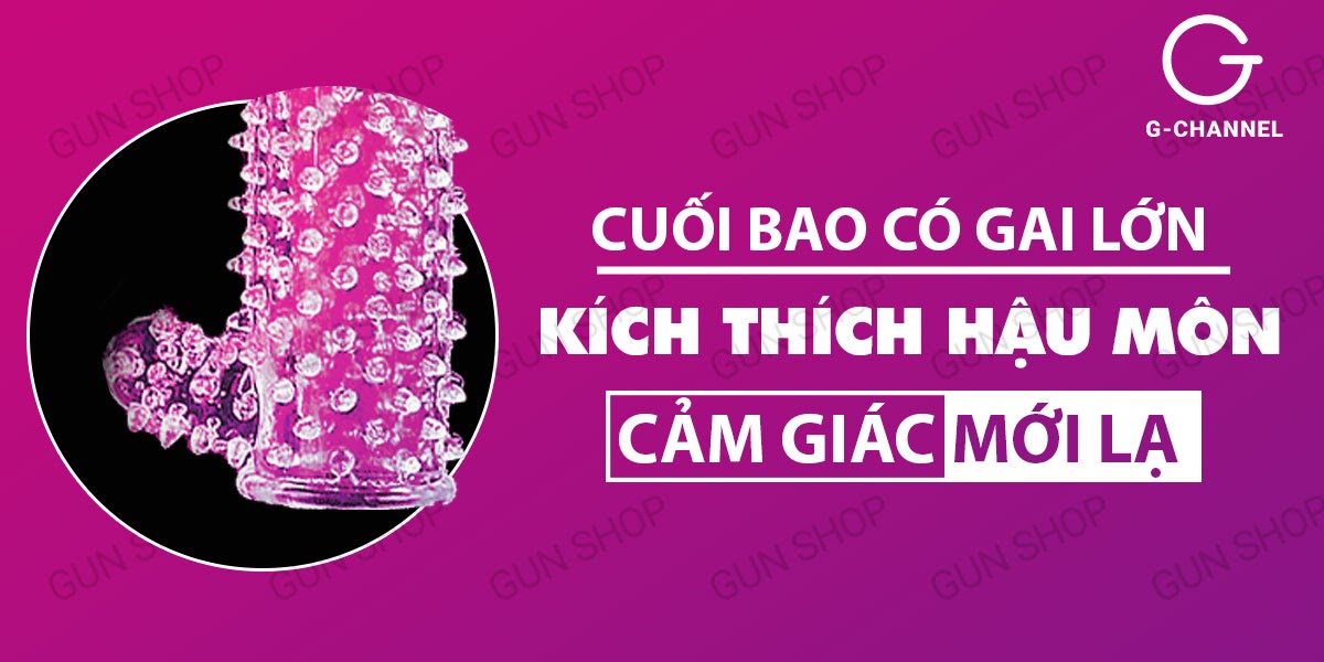 Bao cao su đôn dên Crytal Sleeve silicon gai mềm tăng khoái cảm