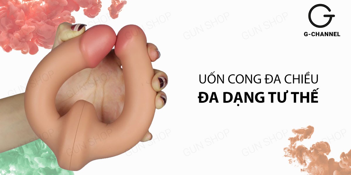 Dương vật giả 2 đầu rung uốn cong đa chiều Lovetoy Holy Dong kích thích đôi
