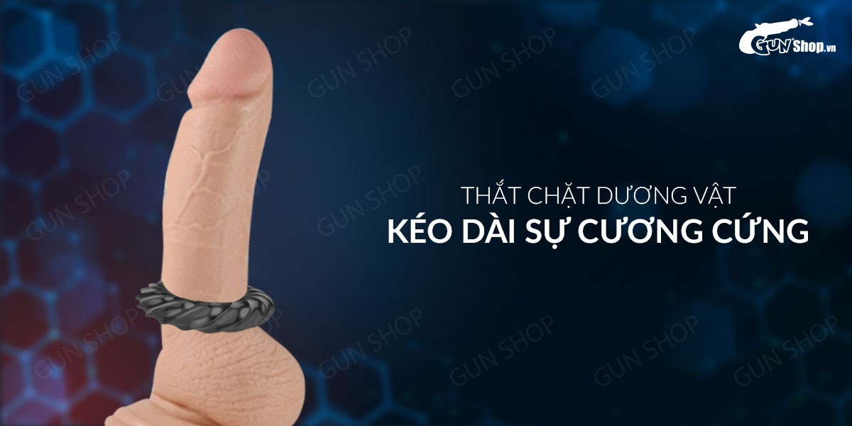 Vòng đeo dương vật Cock Ring Đen 3D Kéo dài thời gian xuất tinh nhanh