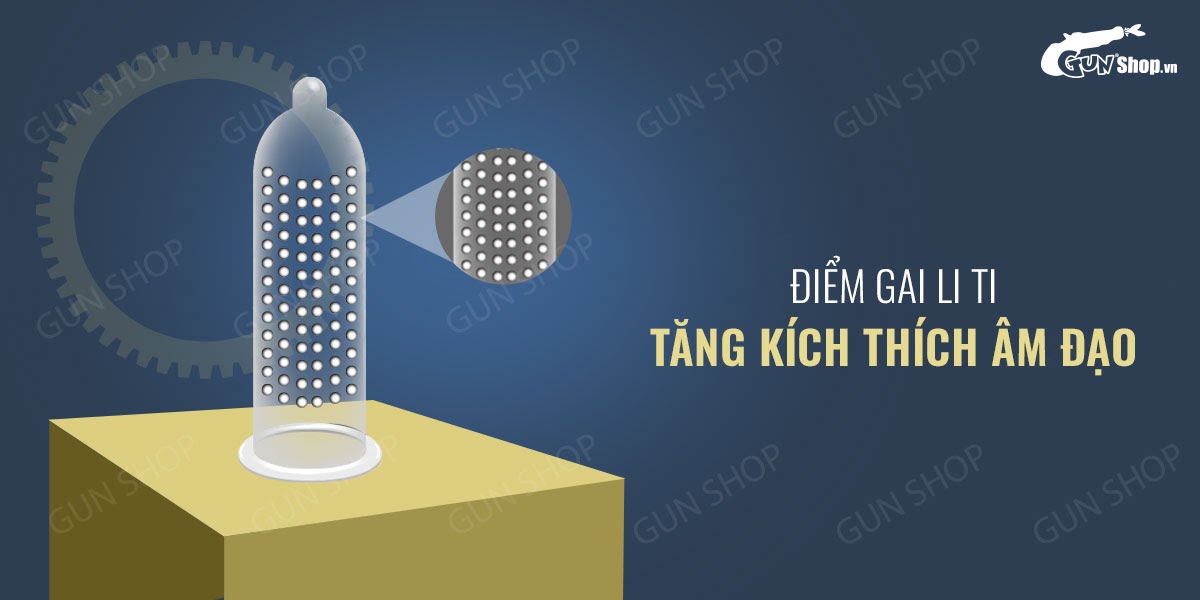 Bao cao su OLO 0.01 siêu mỏng, gân gai, hương vani 10 cái