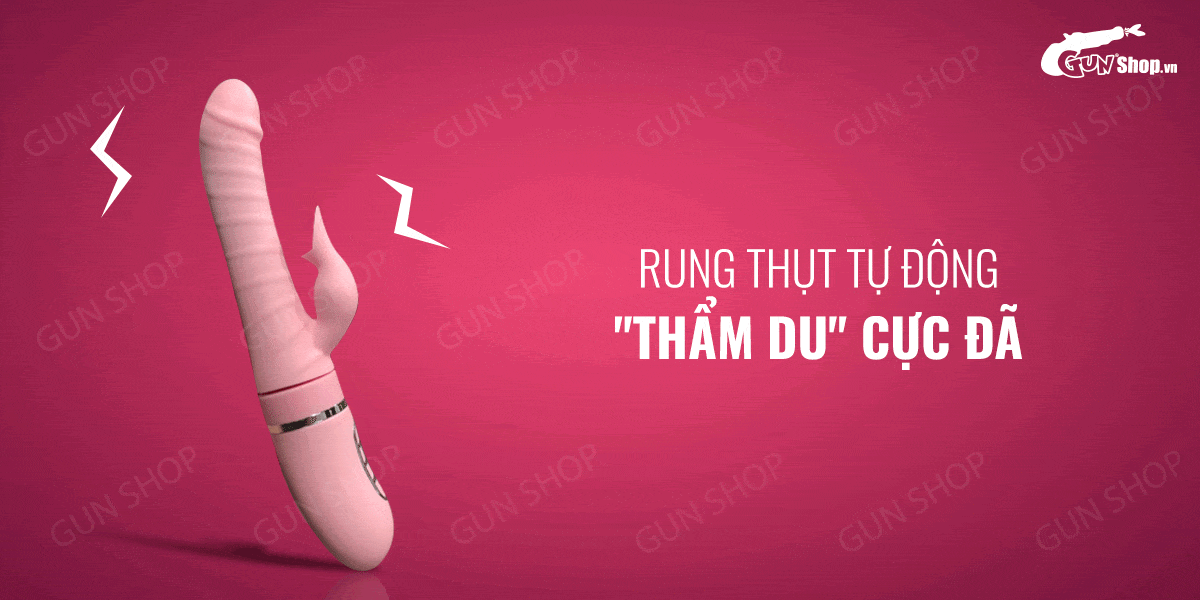 Dương vật giả tự động rung thụt+lưỡi liếm, sạc nhanh cao cấp