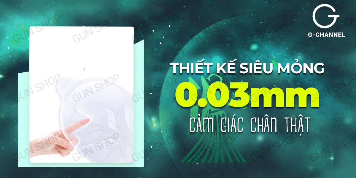 Bao cao su Ropockon Xử Nữ 0.03mm hương dâu siêu mỏng 12 cái
