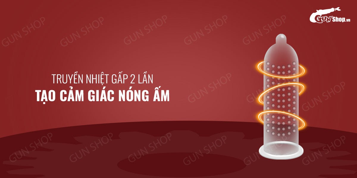 Bao cao su OLO siêu mỏng 0.01 Large Bump 10 cái tỏa nhiệt