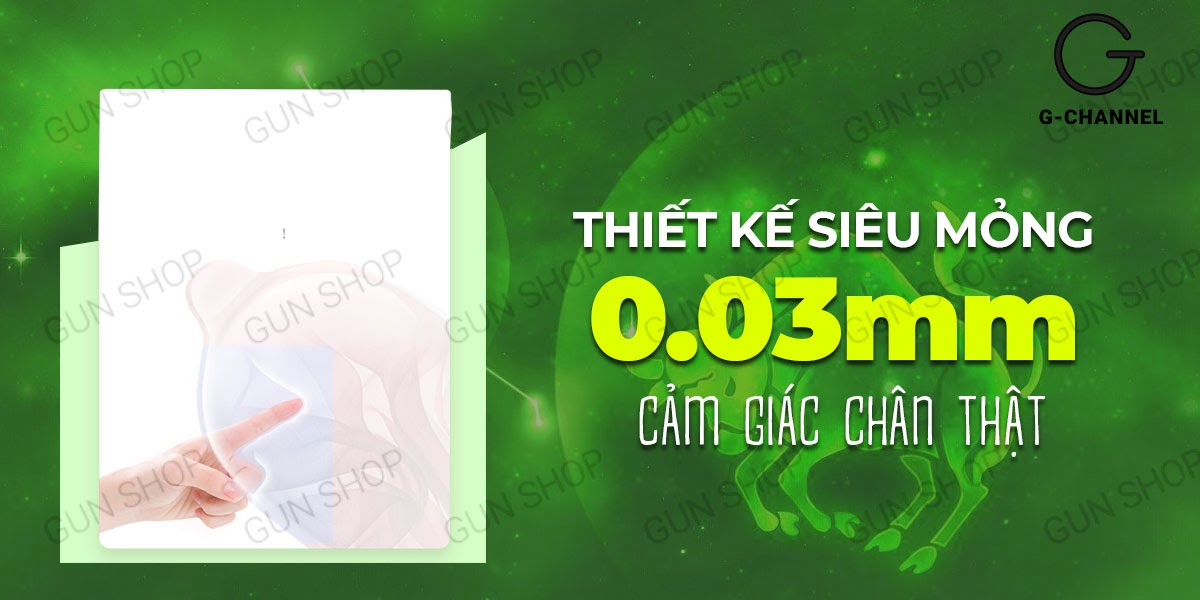 Ropockon Kim Ngưu siêu mỏng 0.03mm hương dâu hộp 12 loại tốt