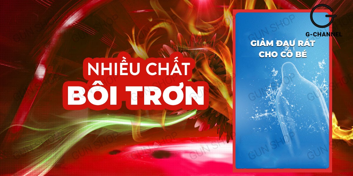 Bao cao su Muaisi Hot siêu điểm nổi ấm nóng hộp 10 cái kích thích