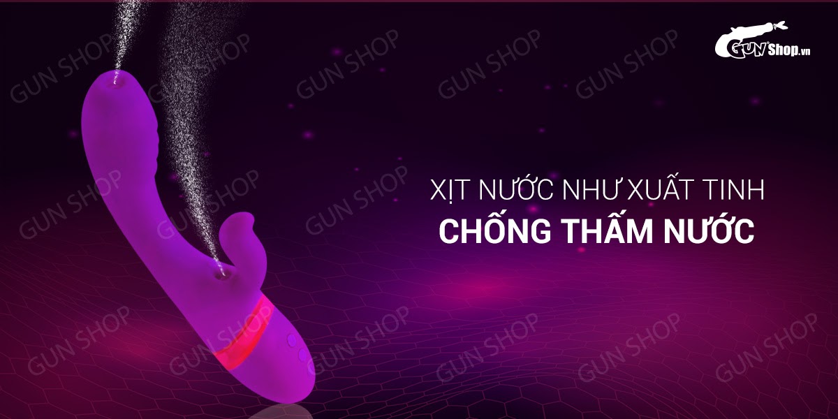 Dương vật giả xịt nước 7 chế độ rung Loveaider tím - Sextoy kích thích