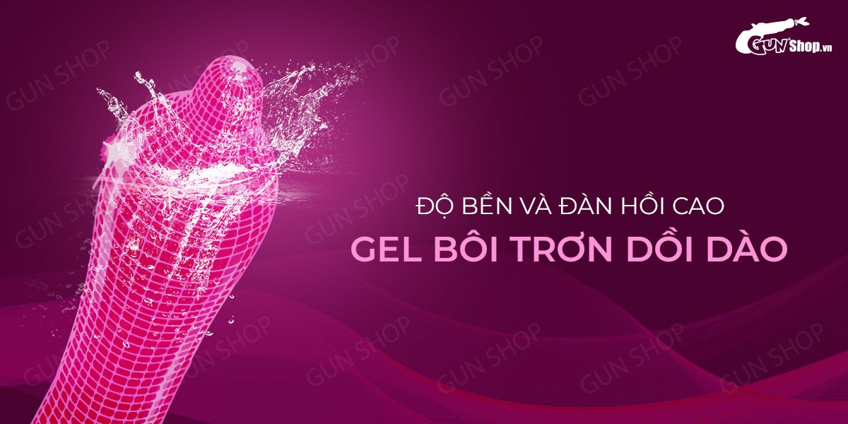 Bao cao su Muaisi Hồng siêu mỏng gel nhiều cảm giác hộp 10 cái